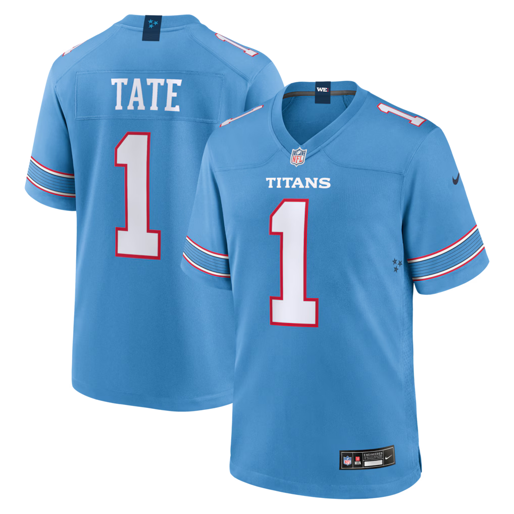 Carnell Tate Tennessee Titans 2026 NFL Draft First Round Pick No. 4 Jersey - Light Blue