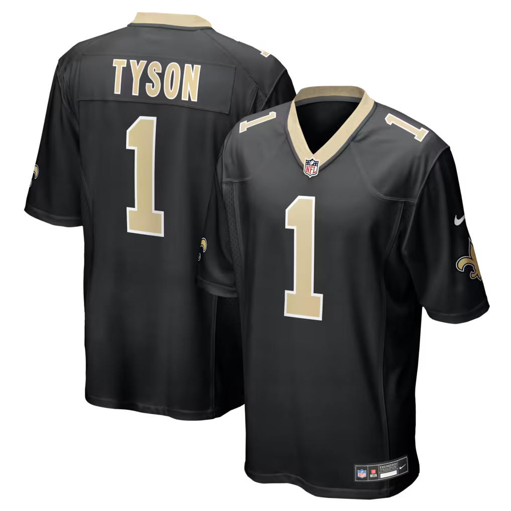 Jordyn Tyson New Orleans Saints 2026 NFL Draft First Round Pick No. 8 Jersey - Black