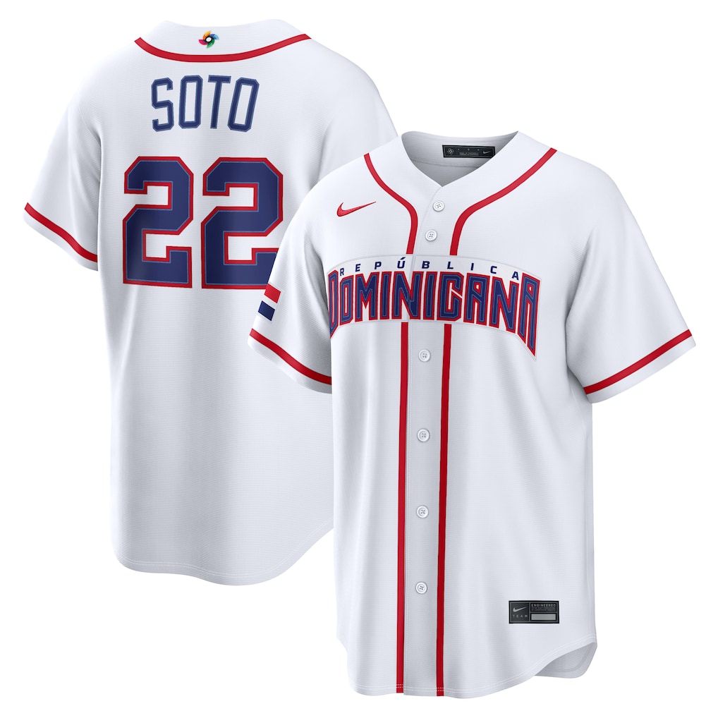 Juan Soto Dominican Republic Baseball 2026 World Baseball Classic Home Stadium Jersey - White - Primetime Jerseys