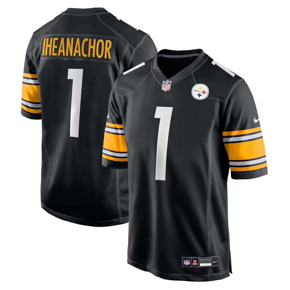 Max Iheanachor Pittsburgh Steelers 2026 NFL Draft First Round Pick No. 21 Jersey - Black