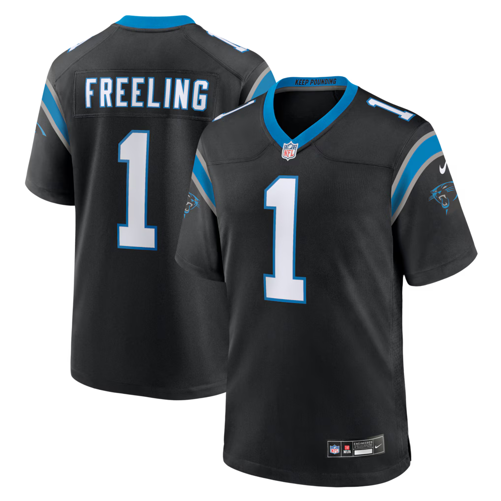 Monroe Freeling Carolina Panthers 2026 NFL Draft First Round Pick No. 19 Jersey - Black