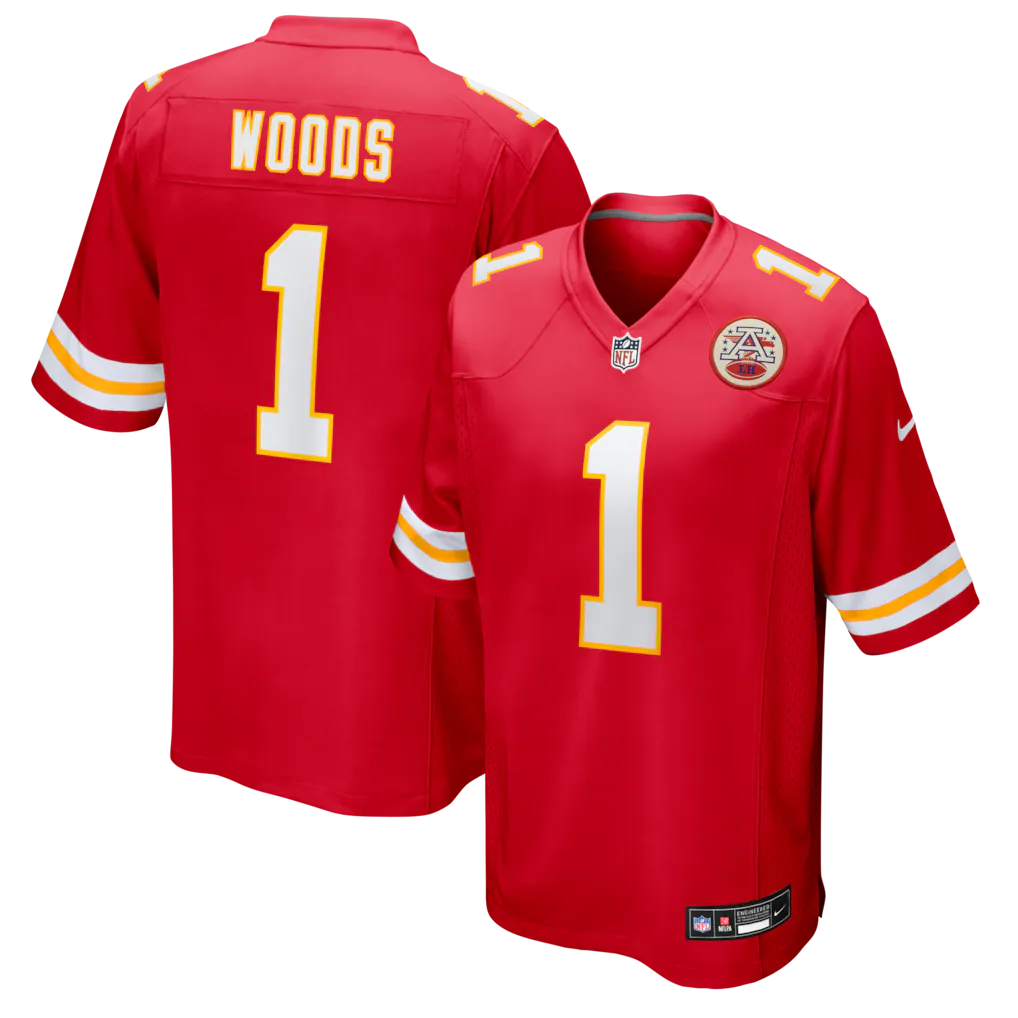 Peter Woods Kansas City Chiefs 2026 NFL Draft First Round Pick No. 29 Jersey - Red
