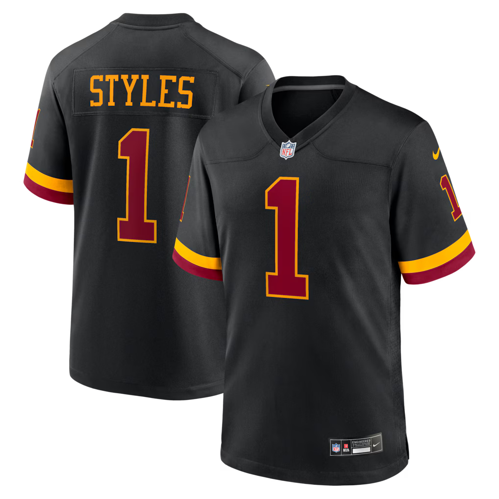 Sonny Styles Washington Commanders 2026 NFL Draft First Round Pick No. 7 Jersey - Black