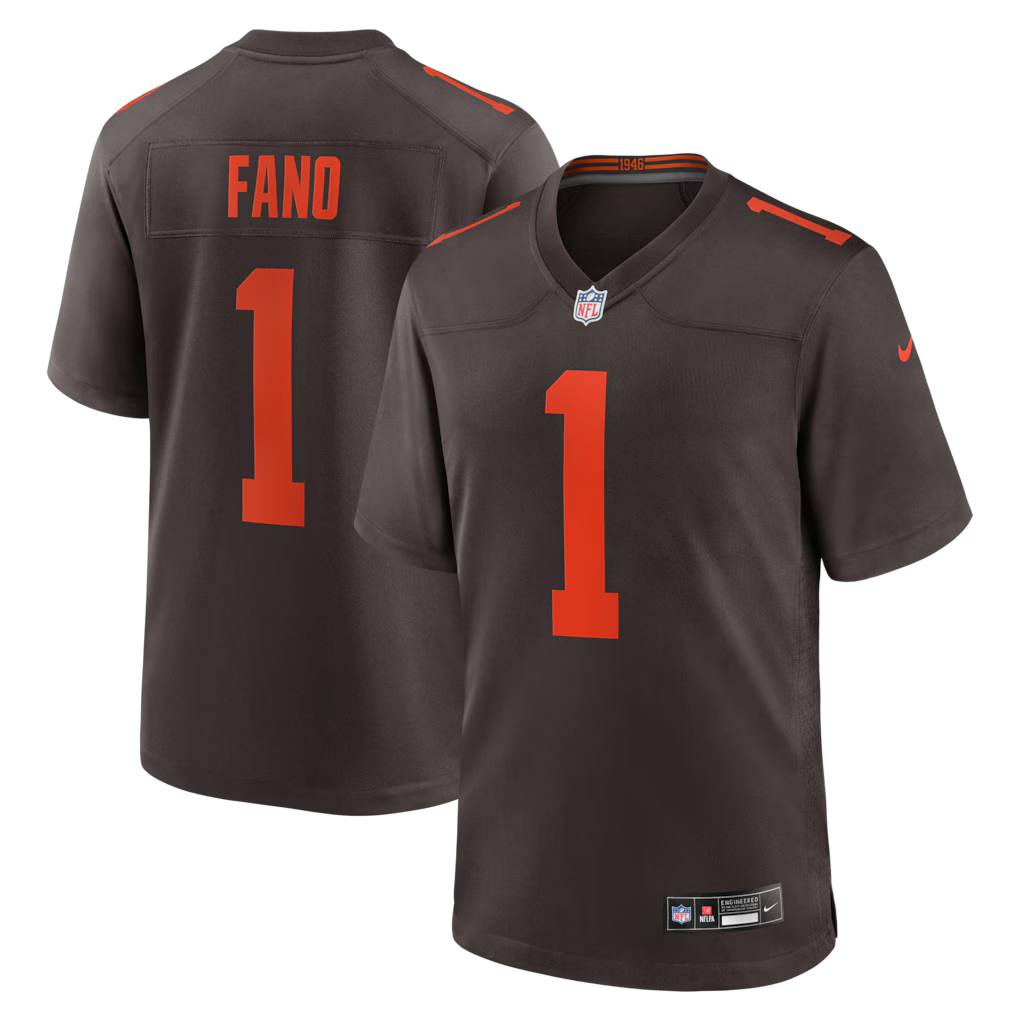 Spencer Fano Cleveland Browns 2026 NFL Draft First Round Pick No. 9 Alpha Dawg Alternate Jersey - Brown