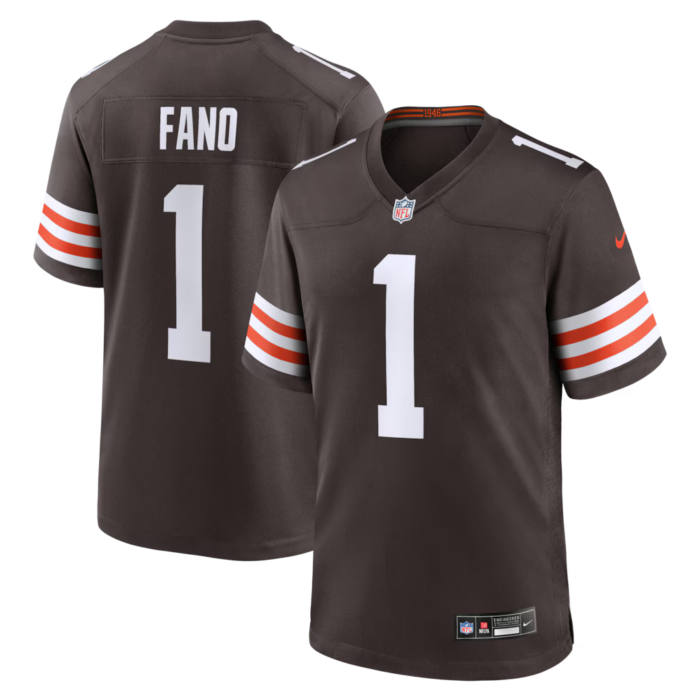 Cleveland Browns Spencer Fano 2026 NFL Draft First Round Pick No. 9 Jersey - Brown