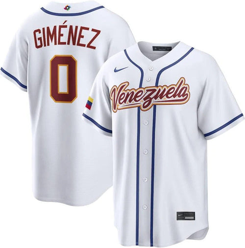 Andrés Giménez Venezuela Baseball 2026 World Baseball Classic Home Stadium Jersey - White - Primetime Jerseys
